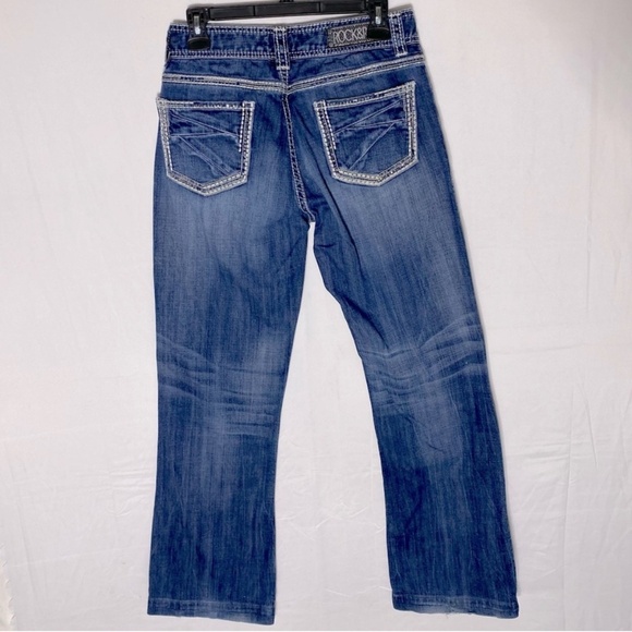 Rock & Roll Cowgirl Med Wash Mid Rise Boot Cut Jeans 29 - Picture 15 of 15